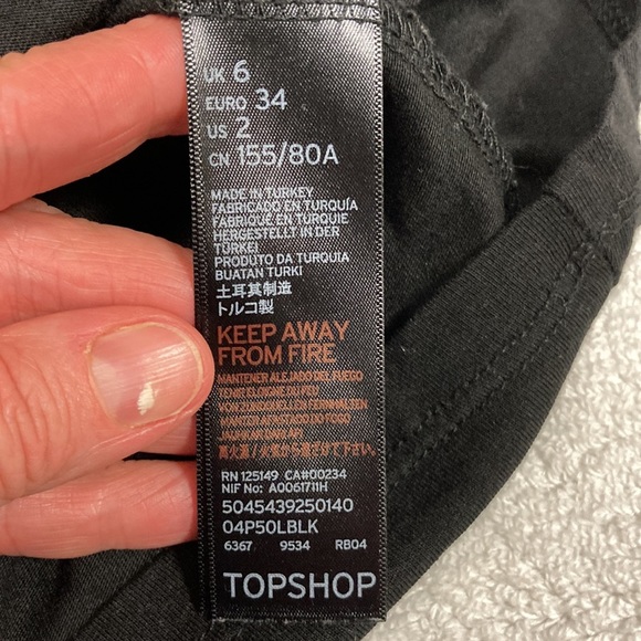 Top shop black tee corset look hook front size 2 - Picture 9 of 9